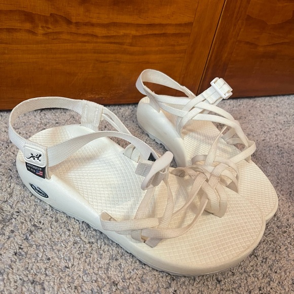 Chaco Shoes Custom White Chacos Poshmark